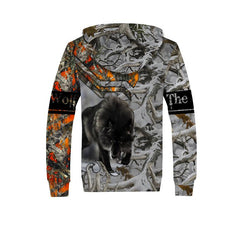 Black Wolf Camo All Over Printed Unisex Hoodie ML