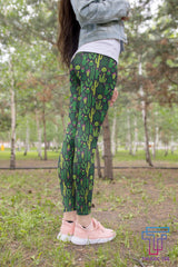 All Over Printing Green Cactus Have Flower Hoodie Dress