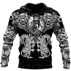 All Over Printed Viking Wolf Hoodie HTT-MEI