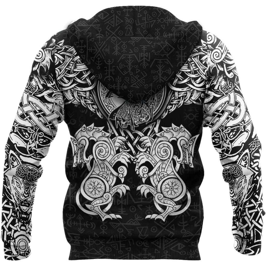 All Over Printed Viking Wolf Hoodie HTT-MEI