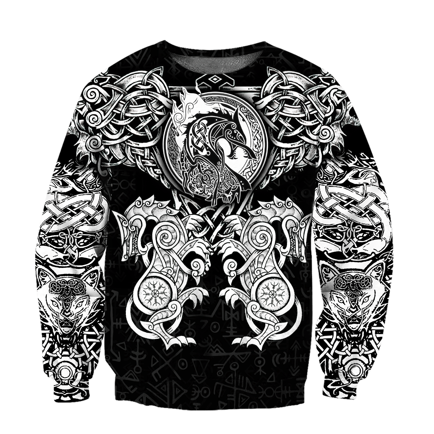 All Over Printed Viking Wolf Hoodie HTT-MEI