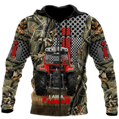 All Over Printed Farmer Tractor Hoodie MEI-MEI