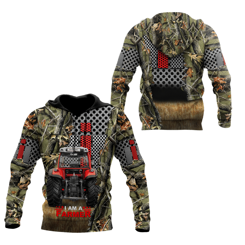 All Over Printed Farmer Tractor Hoodie MEI-MEI