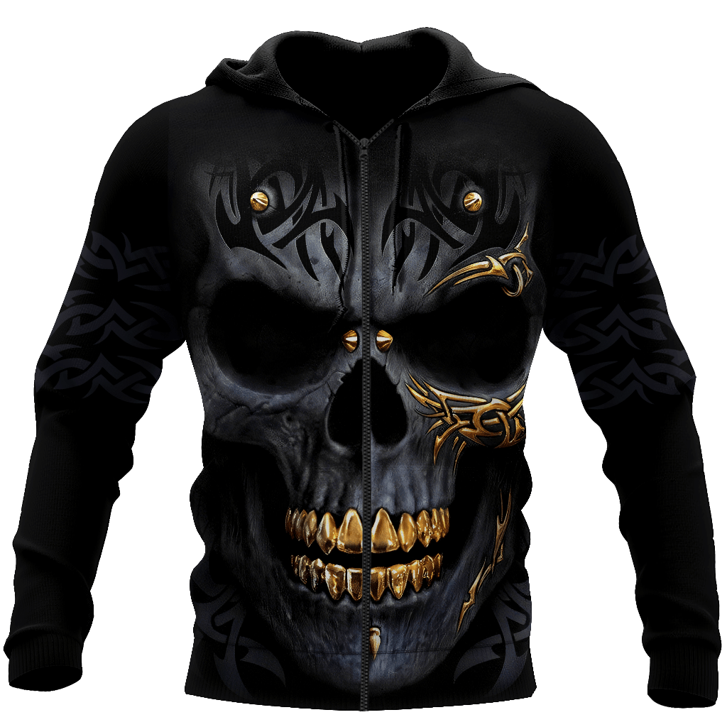 Golden Art Skulls Hoodie For Men And Women TQH