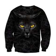 Black Cat face hair premium hoodie sweatshirt cover