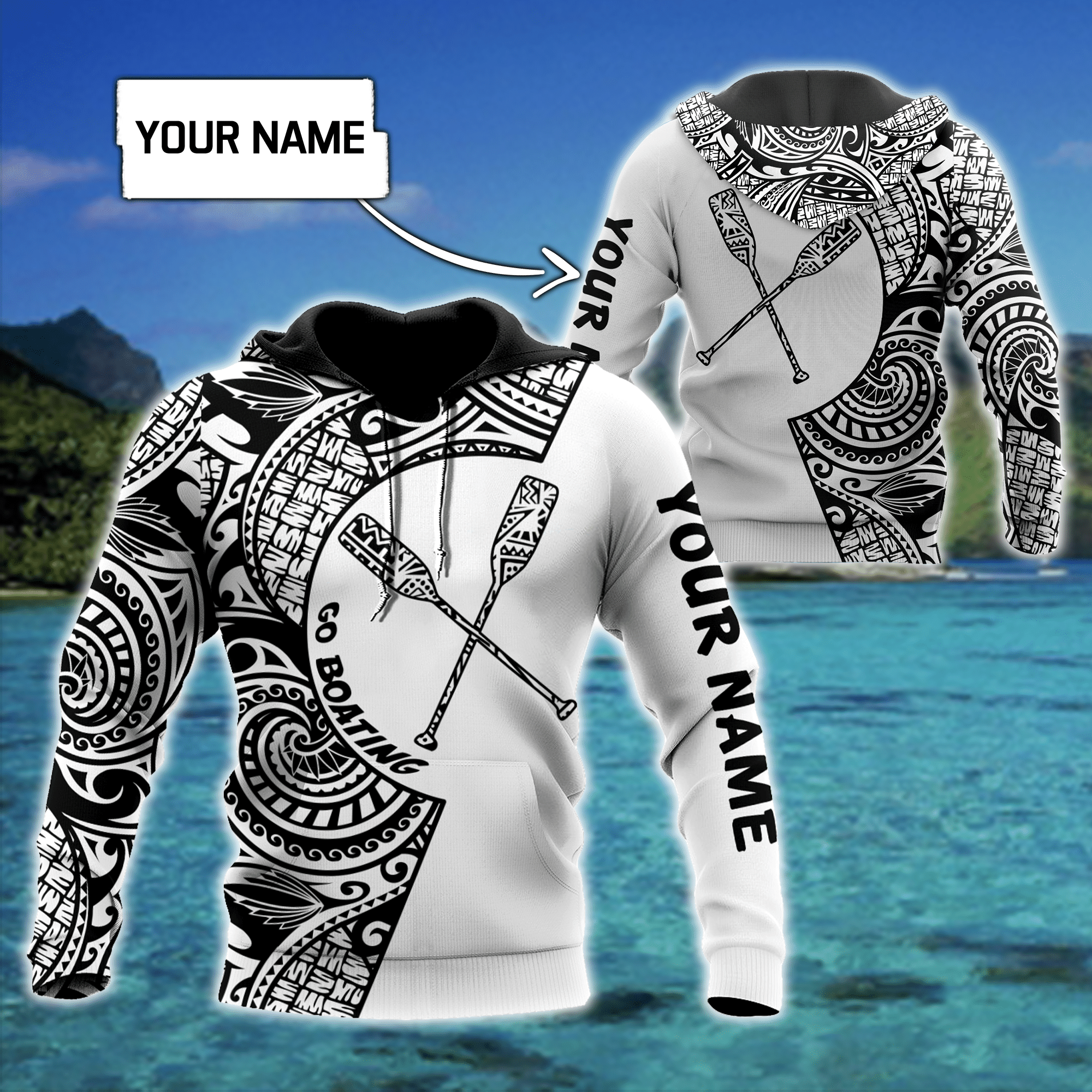 Amazing Polynesian Go Boating Personalized Unisex Deluxe Hoodie ML