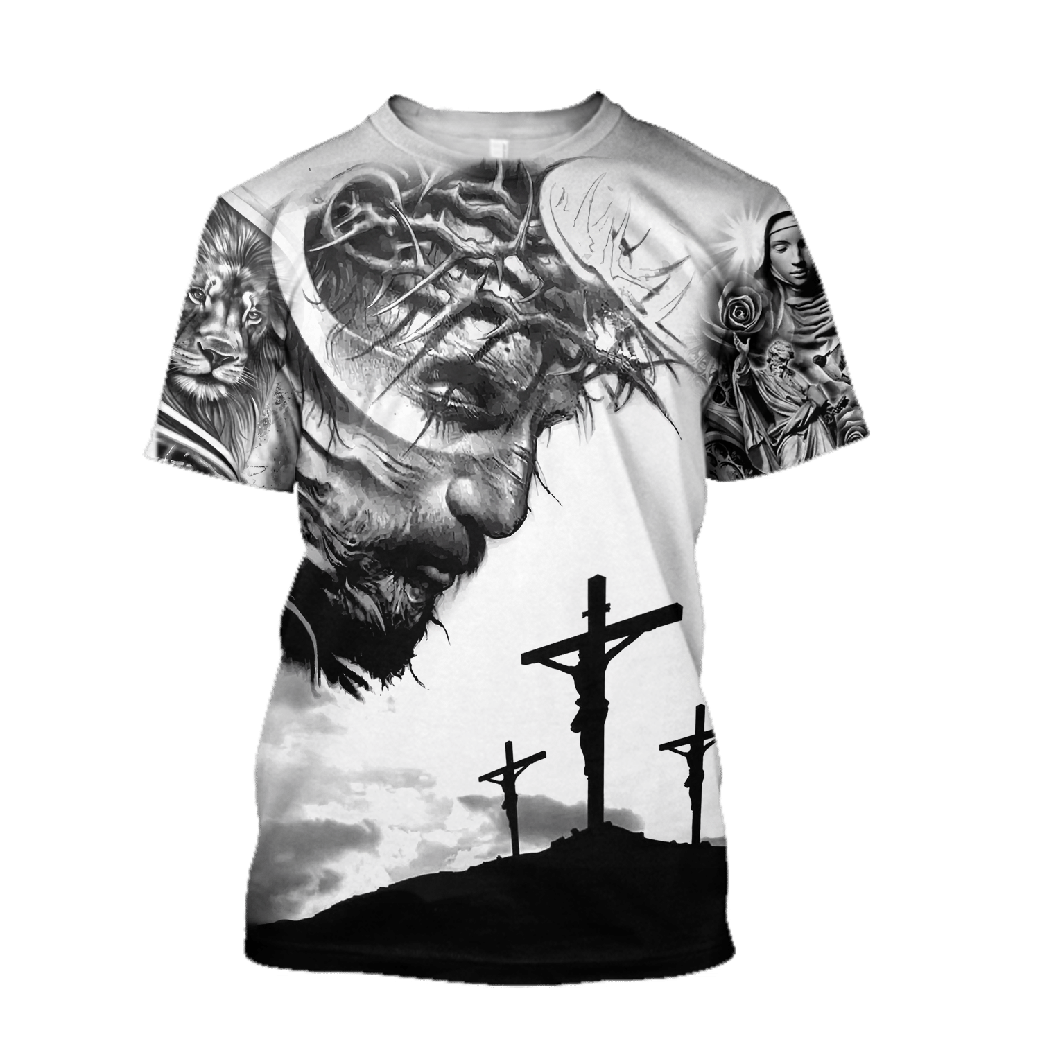 Jesus Christ with God Tattoo Printed Hoodie, T-Shirt for Men and Women