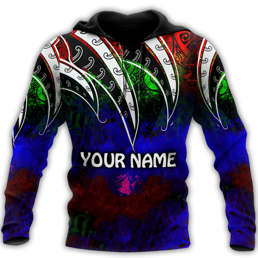 Amazing Polynesian Tattoo And Color Personalized Unisex Deluxe Hoodie ML