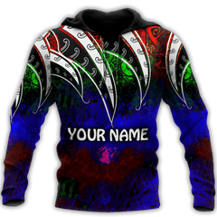 Amazing Polynesian Tattoo And Color Personalized Unisex Deluxe Hoodie ML