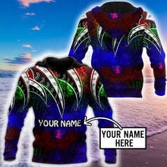 Amazing Polynesian Tattoo And Color Personalized Unisex Deluxe Hoodie ML