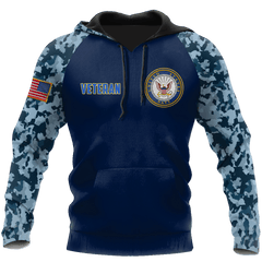 All Over Printed Navy Veteran Hoodie TR-MEI