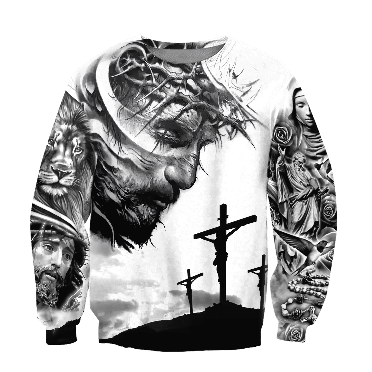 Jesus Christ with God Tattoo Printed Hoodie, T-Shirt for Men and Women