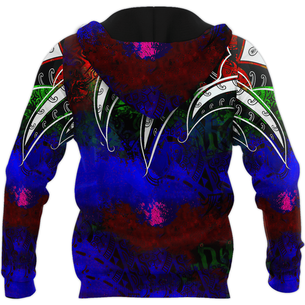 Amazing Polynesian Tattoo And Color Personalized Unisex Deluxe Hoodie ML