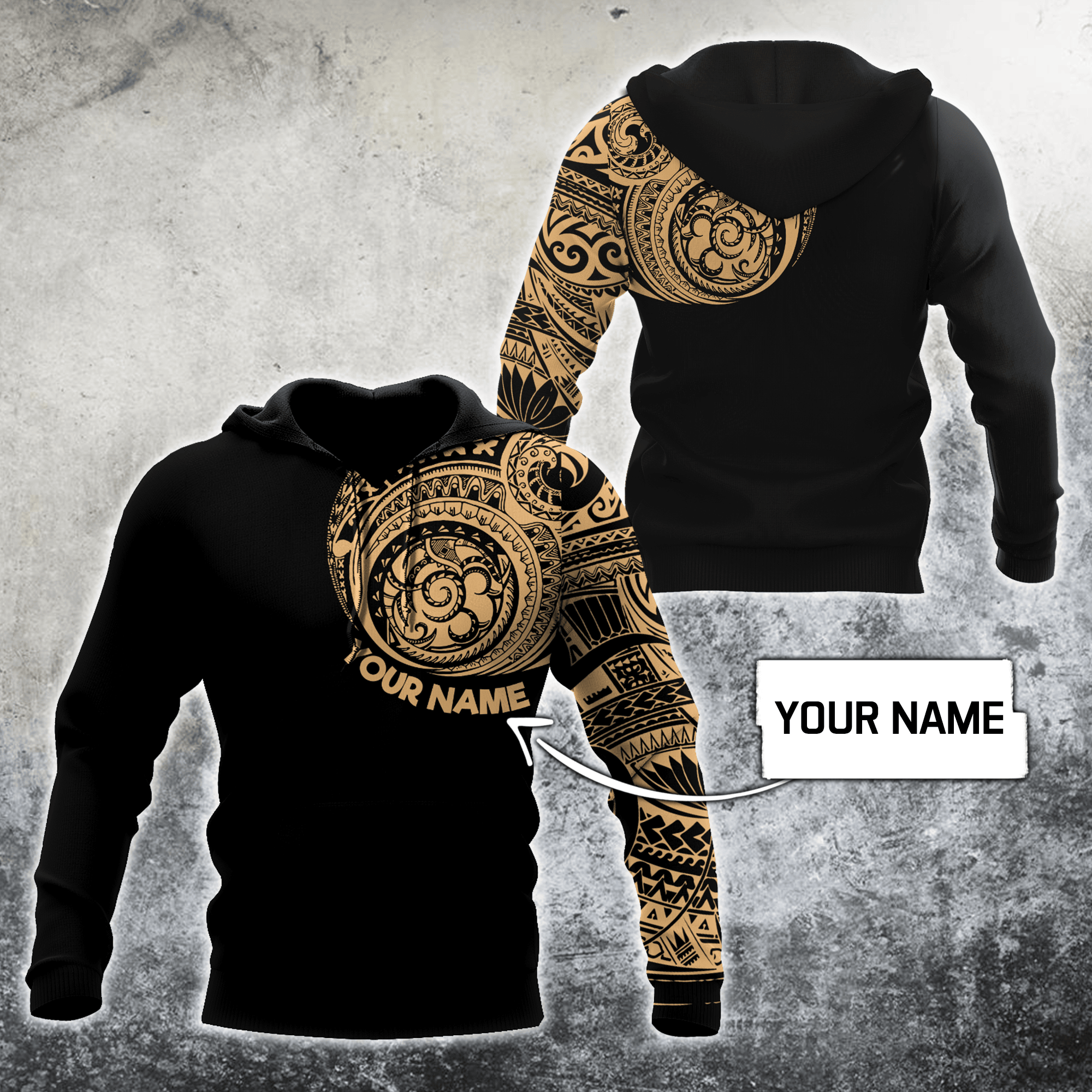 Amazing Polynesian Traditional Tattoo Personalized Unisex Deluxe Hoodie ML