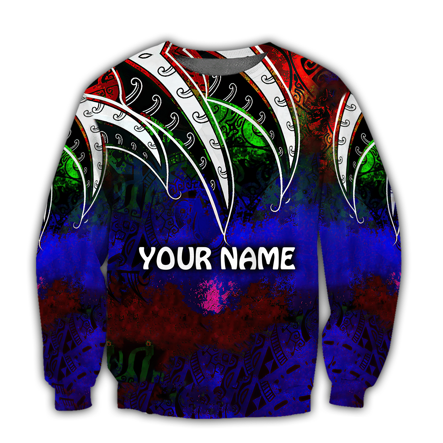 Amazing Polynesian Tattoo And Color Personalized Unisex Deluxe Hoodie ML