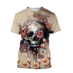 Skull And Flowers Art Hoodie For Men And Women TNA