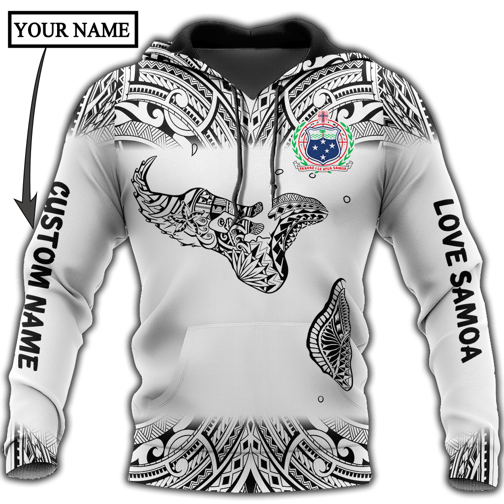 Amazing Polynesian Personalized Samoa Map Tattoo Unisex Deluxe Hoodie ML