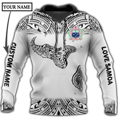 Amazing Polynesian Personalized Samoa Map Tattoo Unisex Deluxe Hoodie ML