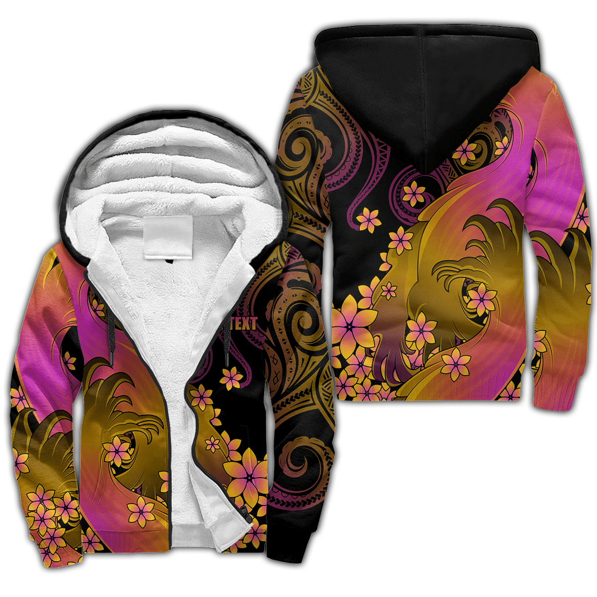 Amazing Polynesian Personalized Wave And Frangipani Unisex Deluxe Hoodie ML