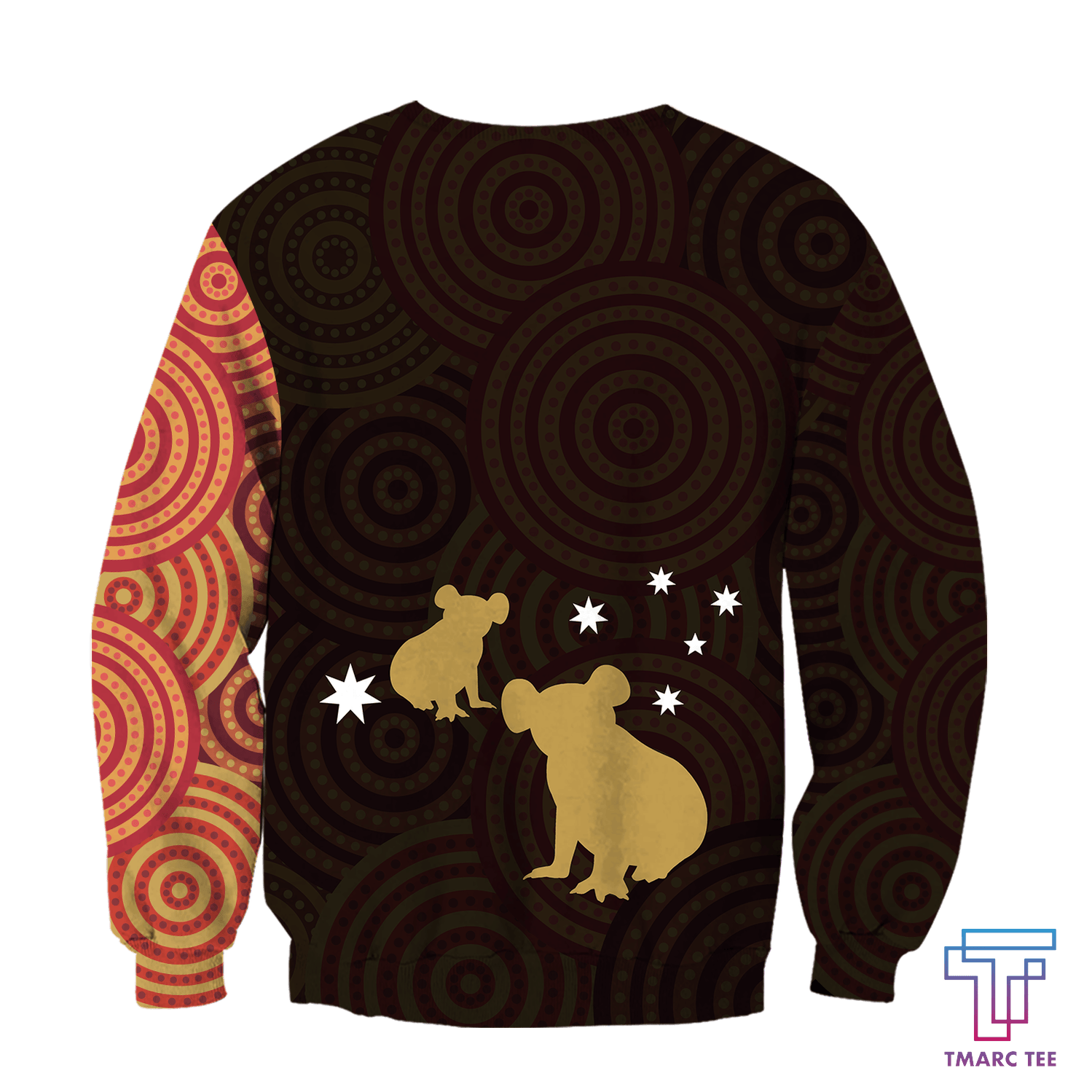 Australia In My Heart Aboriginal Tattoo Koala Hoodie Yellow AZ