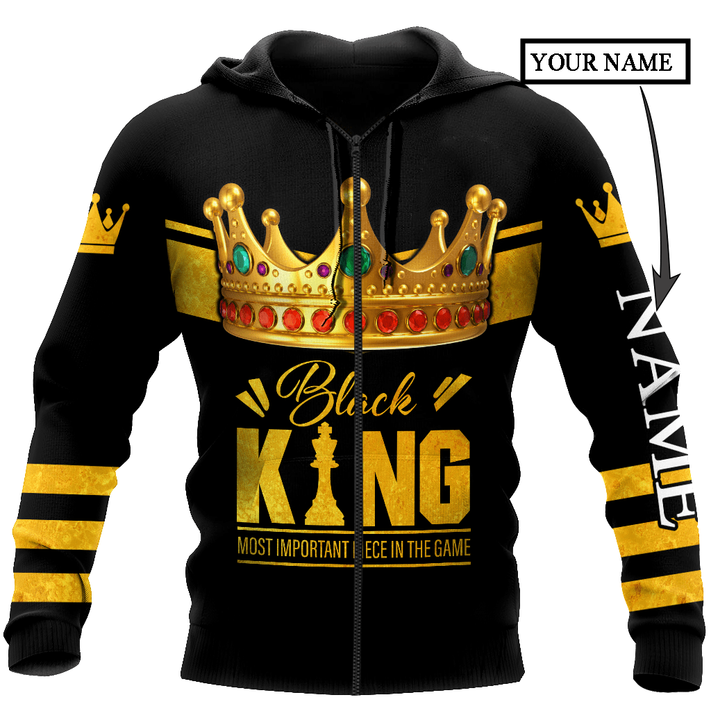 African Culture Custom Name Black King Unisex Hoodie ML