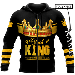 African Culture Custom Name Black King Unisex Hoodie ML