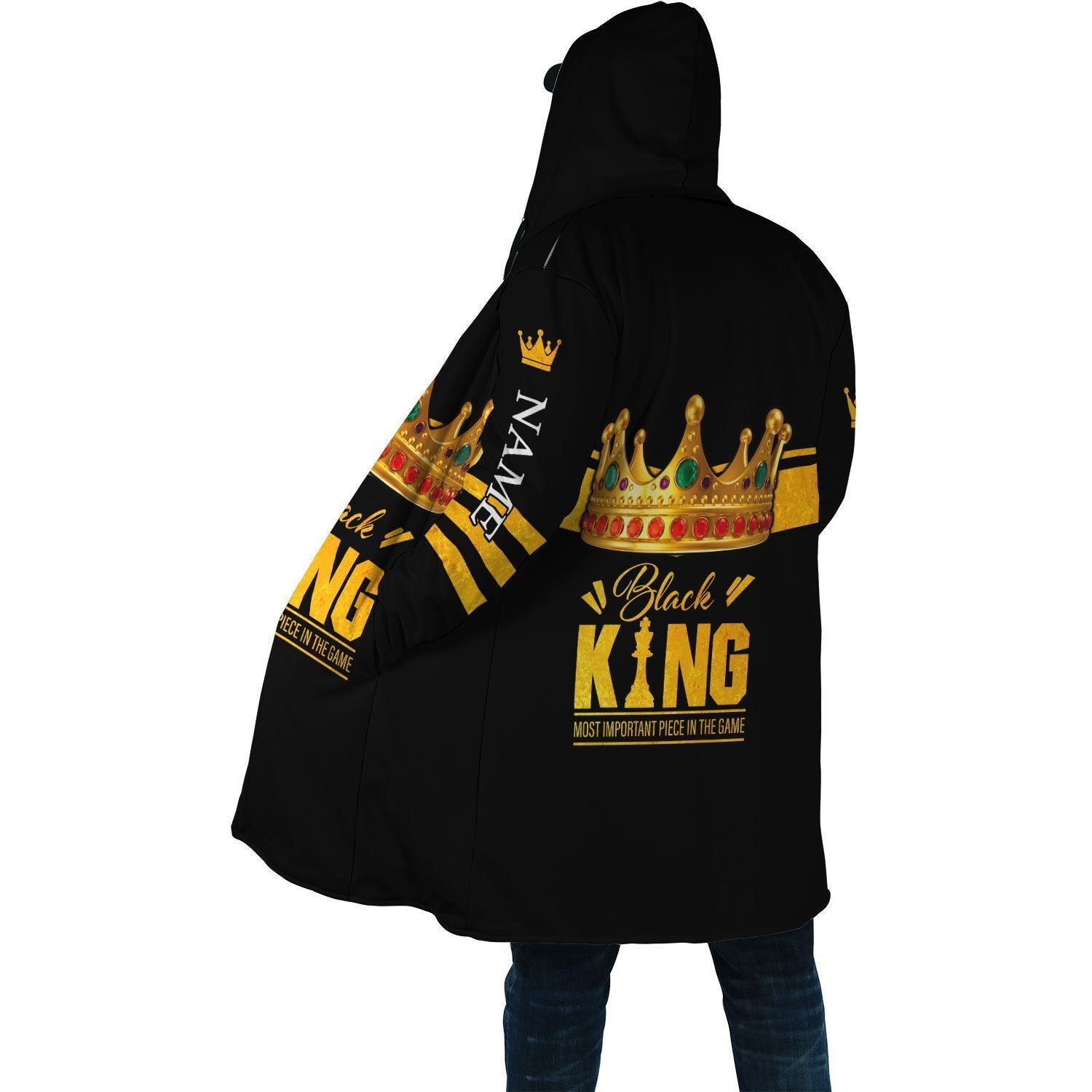 African Culture Custom Name Black King Unisex Hoodie ML