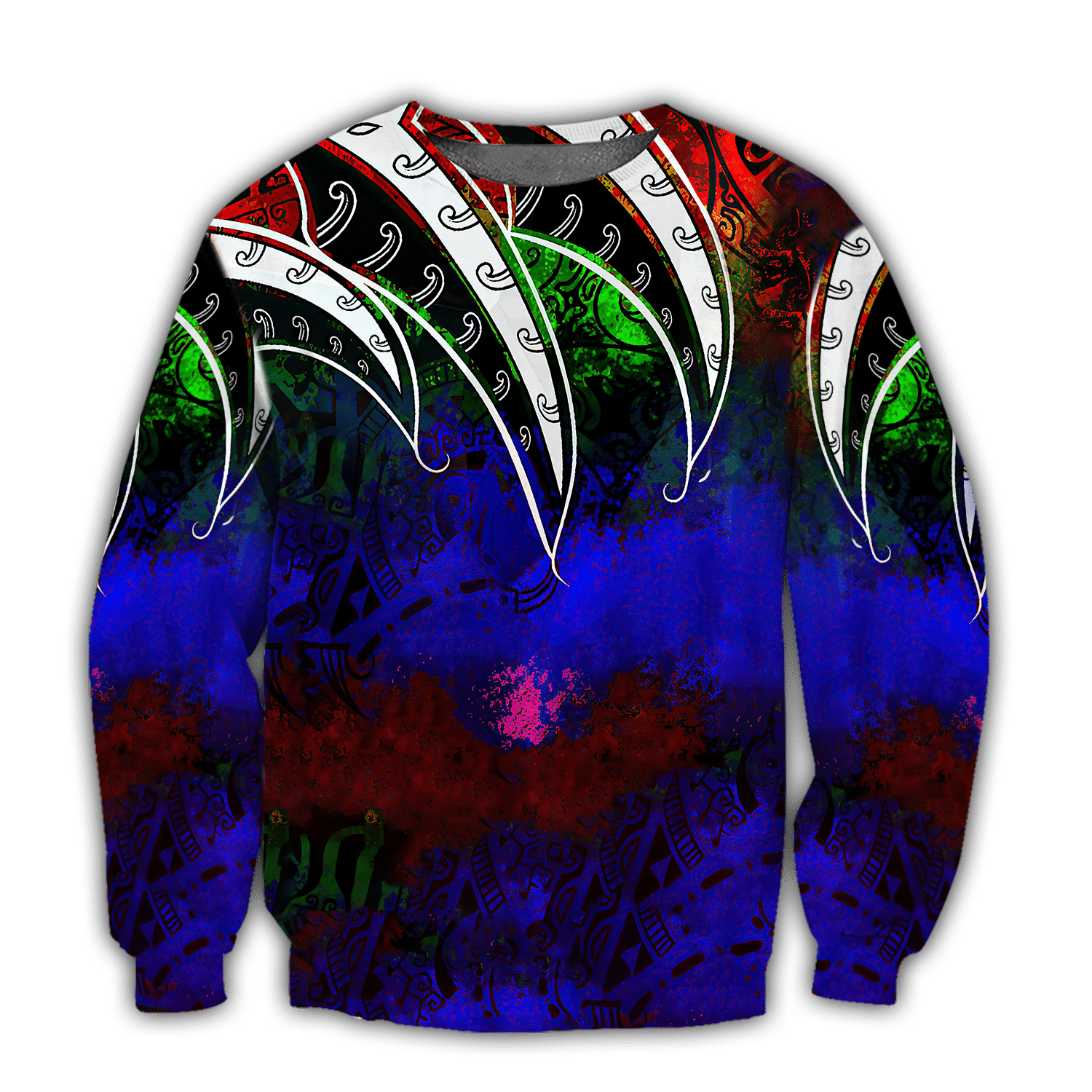 Amazing Polynesian Tattoo And Color Unisex Deluxe Hoodie ML