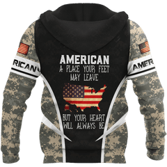 American D Over Printed Unisex Deluxe Hoodie ML MH