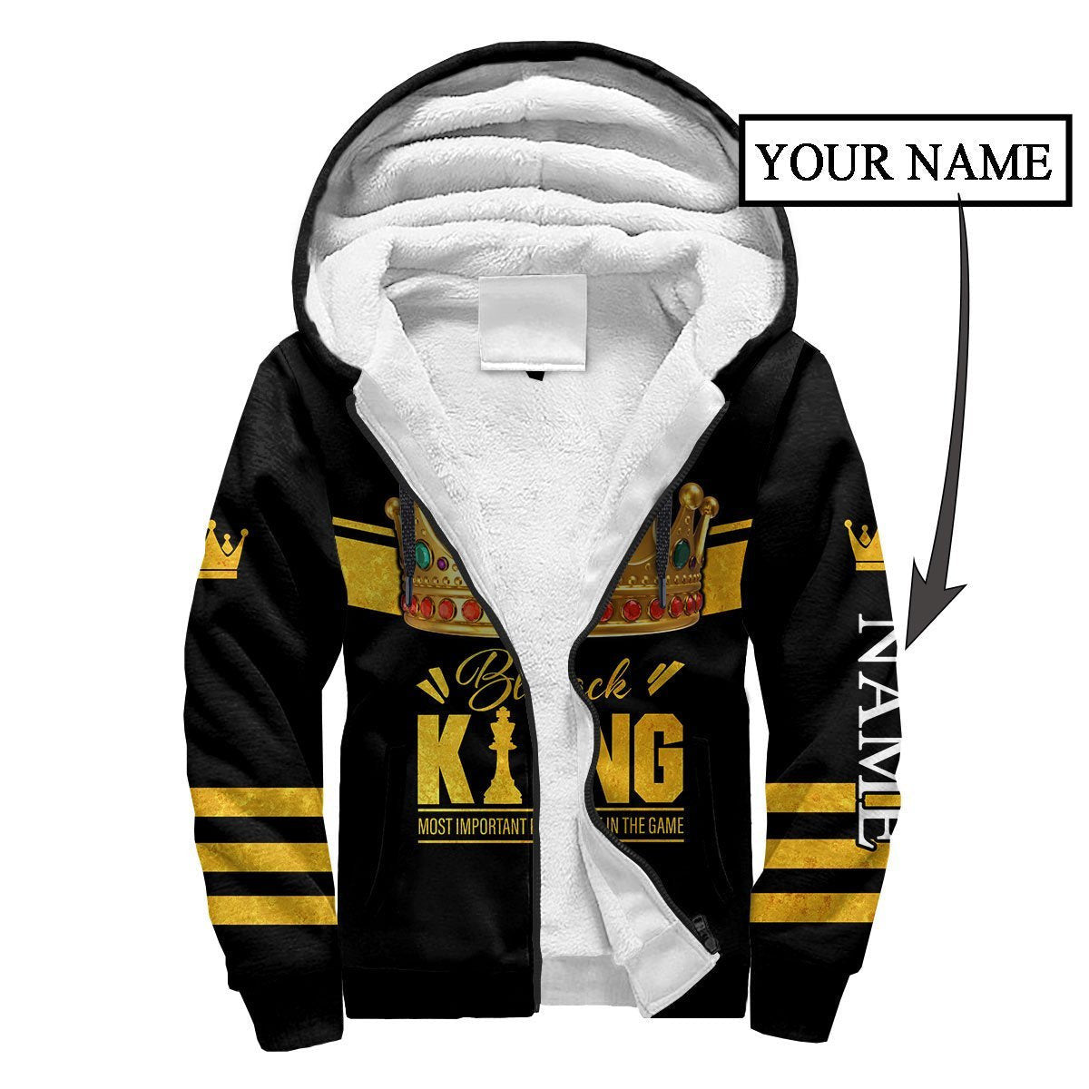 African Culture Custom Name Black King Unisex Hoodie ML