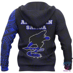 American Samoa In My Heart Polynesian Hoodie Blue PL