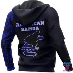 American Samoa In My Heart Polynesian Hoodie Blue PL