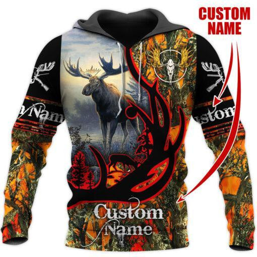 All Over Printed Customized Moose Hunting Hoodie MEI-MEI