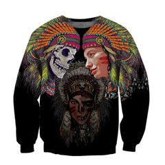 Native Girl And Skull Hoodie For Men And Women MHHHJJ