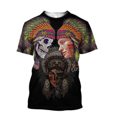 Native Girl And Skull Hoodie For Men And Women MHHHJJ