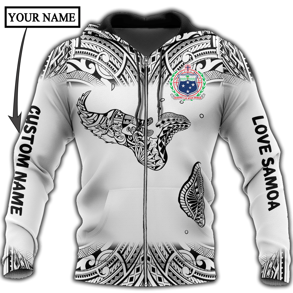 Amazing Polynesian Personalized Samoa Map Tattoo Unisex Deluxe Hoodie ML