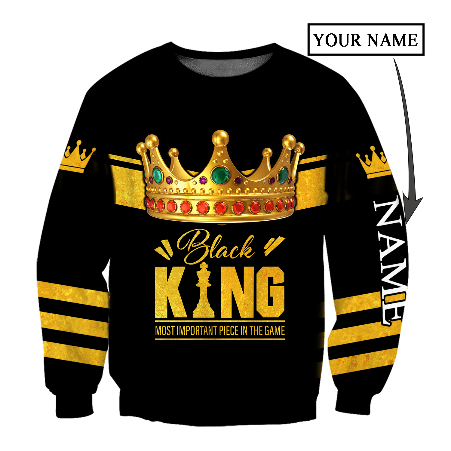 African Culture Custom Name Black King Unisex Hoodie ML