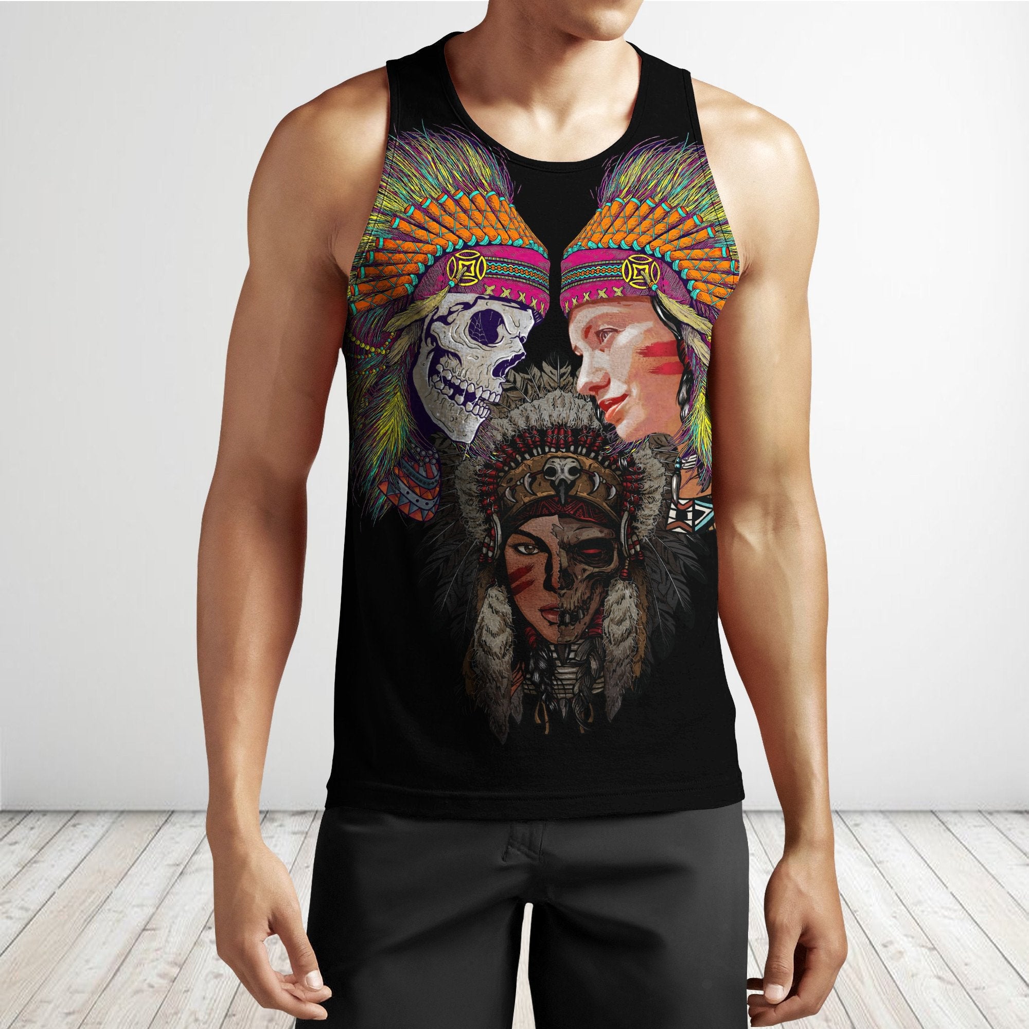 Native Girl And Skull Hoodie For Men And Women MHHHJJ