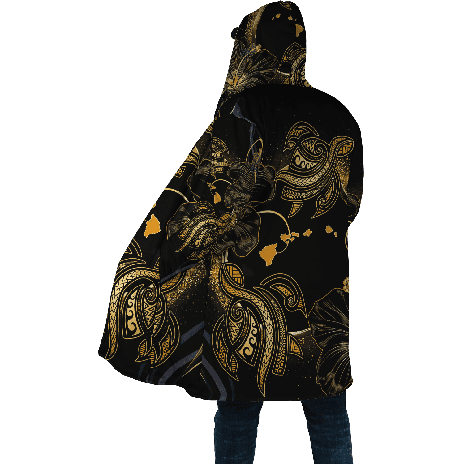 Amazing Polynesian Hawaii Turtle Golden Tattoo Unisex Deluxe Hoodie ML