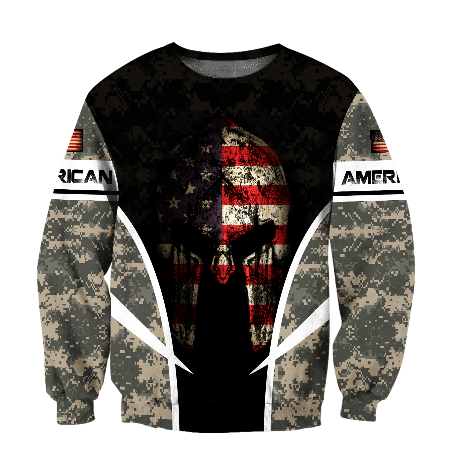 American D Over Printed Unisex Deluxe Hoodie ML MH