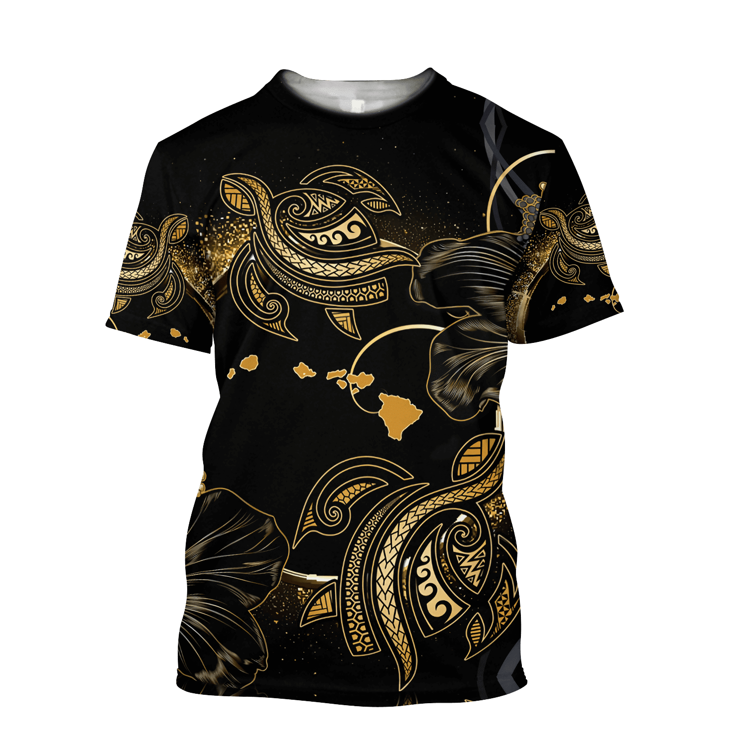 Amazing Polynesian Hawaii Turtle Golden Tattoo Unisex Deluxe Hoodie ML