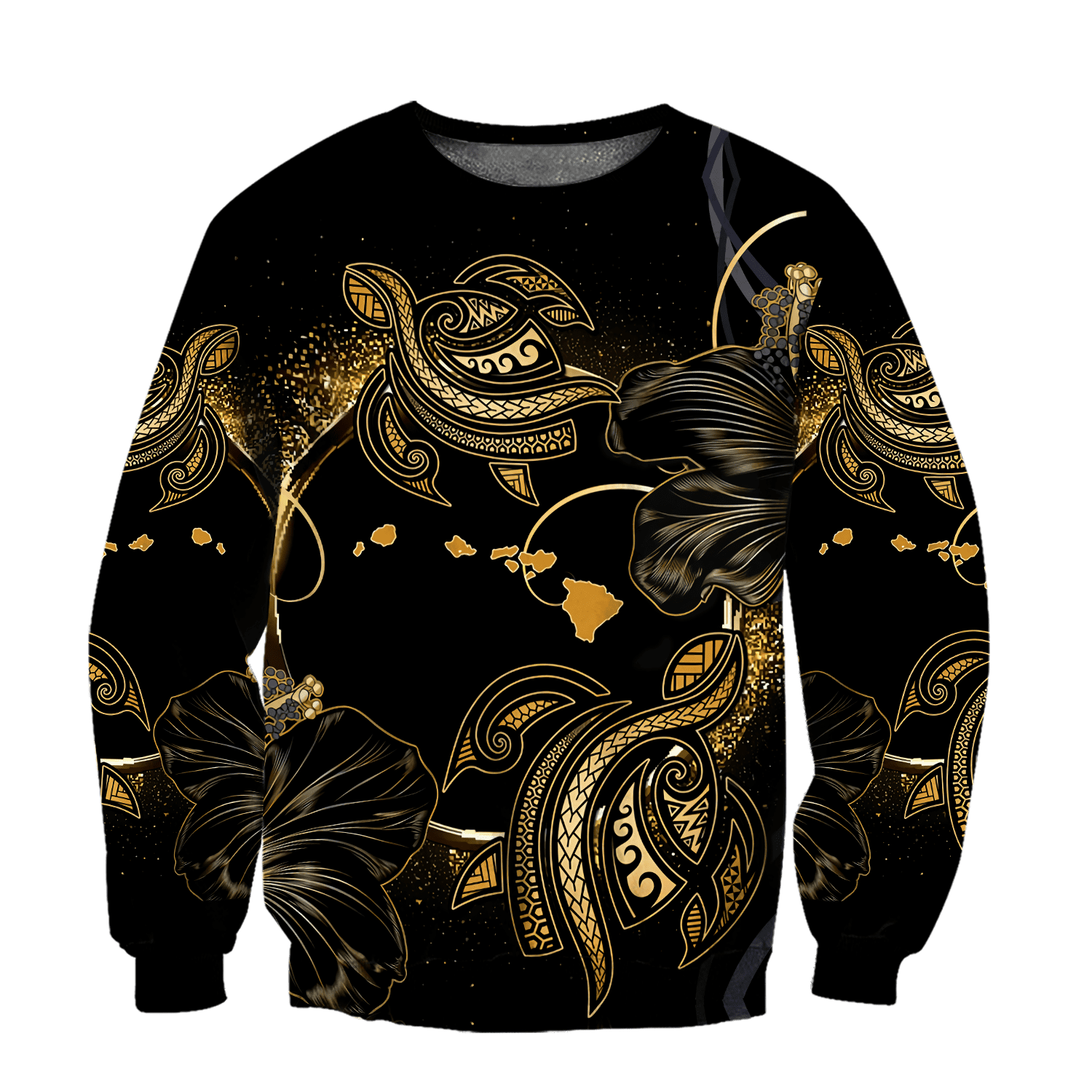 Amazing Polynesian Hawaii Turtle Golden Tattoo Unisex Deluxe Hoodie ML