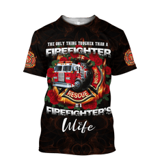 All Over Printed Firefighter's Wife Hoodie DA-MEI