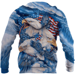 All Over Printed Bald Eagle Hoodie DD-MEI