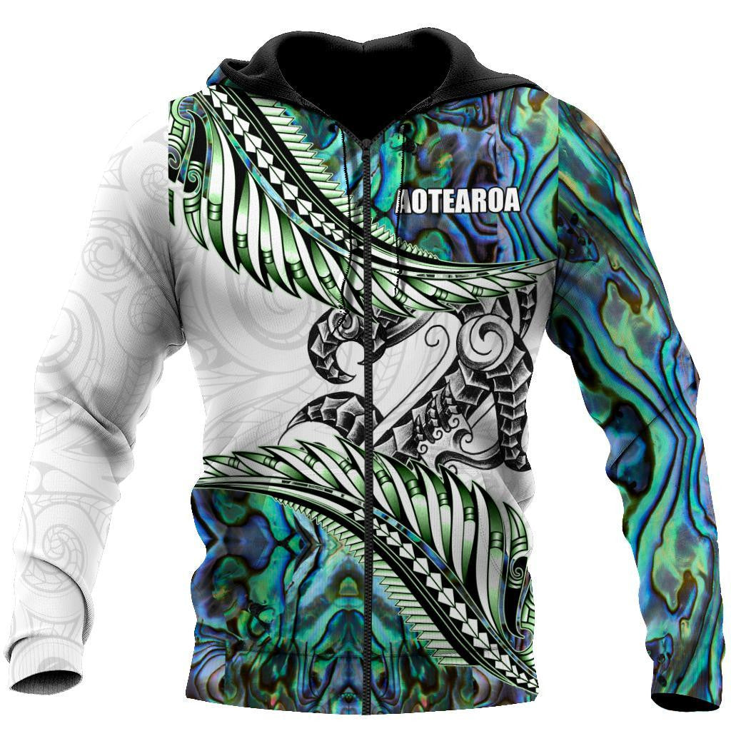 Paua Shell Maori Silver Fern New Zealand D Unisex Hoodie