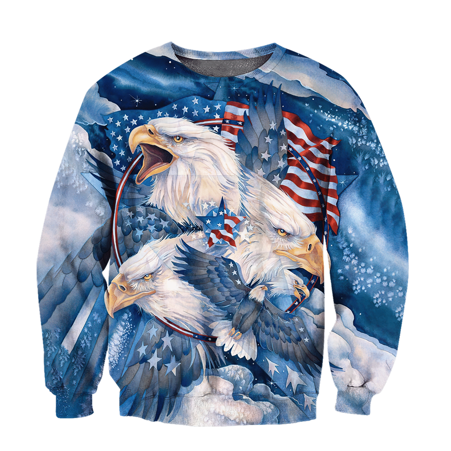 All Over Printed Bald Eagle Hoodie DD-MEI