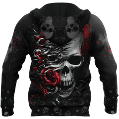 Heart Of Roses Skull Hoodie For Men And Women TNA