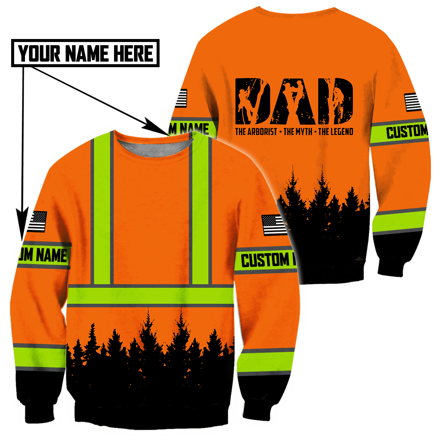 Arborist dad d hoodie shirt for men and women custom name