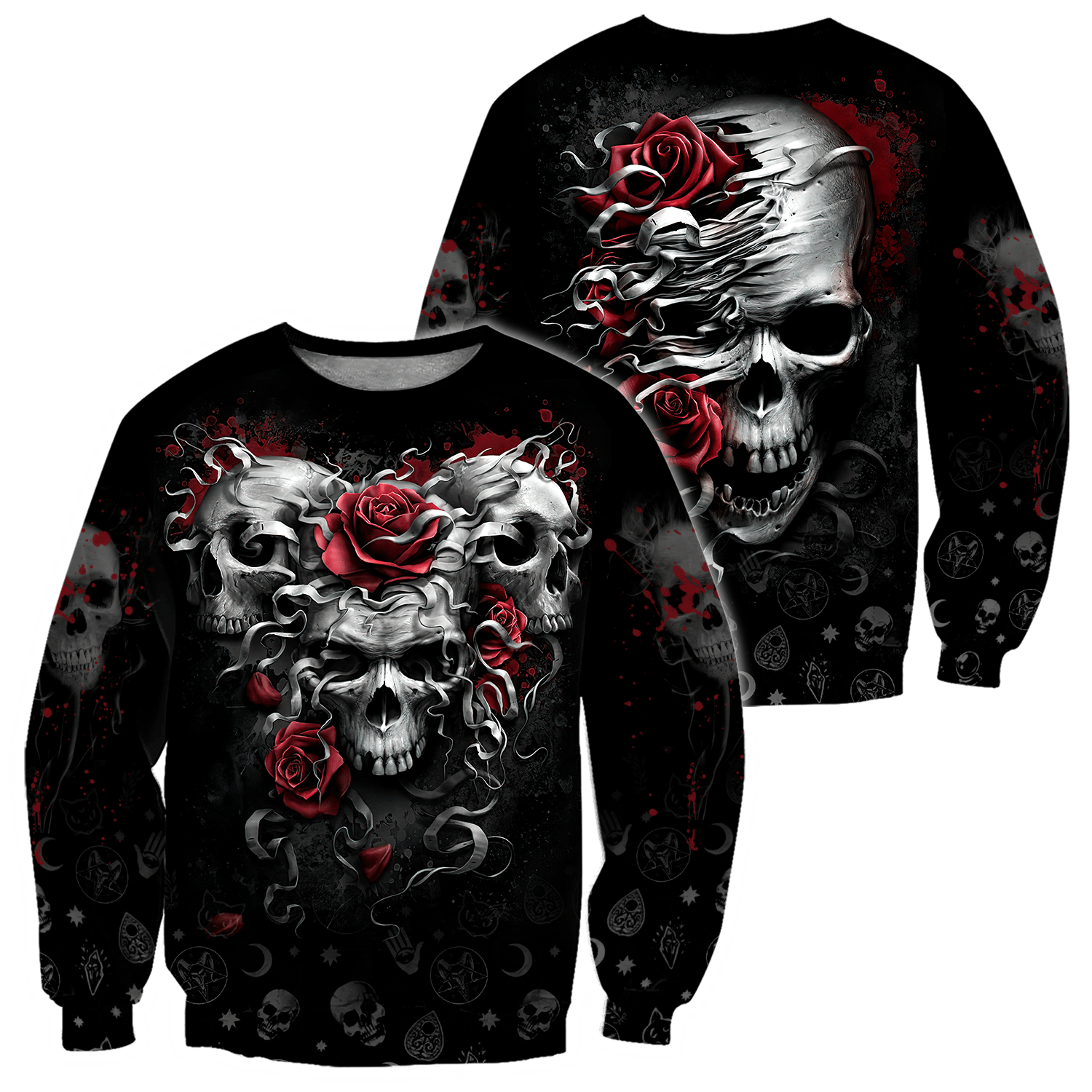 Heart Of Roses Skull Hoodie For Men And Women TNA