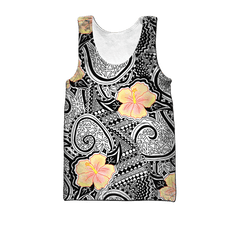 Amazing Polynesian Tattoo And Hibiscus Unisex Deluxe Hoodie ML